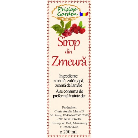 Eticheta Sirop de zmeura