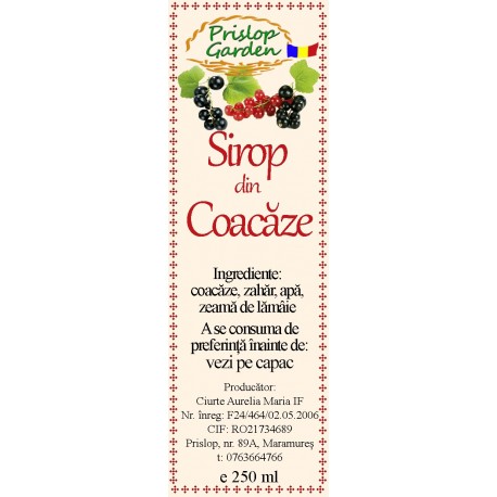 Eticheta Sirop de coacaze